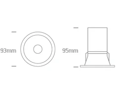 15W LED įleidžiamas šviestuvas, juodas, 3000/4000/5000K, 10115D/B/V