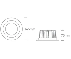 15W LED įleidžiamas šviestuvas, juodas, 3000/4000/5000K, 10115CA/B/V