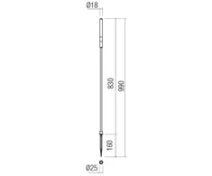 1,5W LED įsmeigiamas lauko šviestuvas TORCH, tamsiai pilkas, 3000K, IP65, 83cm, 90445