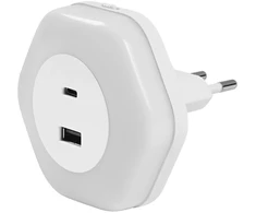 15W LED naktinis šviestuvas LUNETTA, baltas, 3000K, su šviesos jutikliu