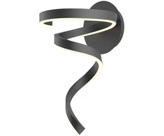 15W LED sieninis šviestuvas SCROLL, juodas, 3000/4000/6000K, dimeriuojamas, 01-4006