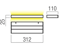 15W LED sieninis šviestuvas SEED, juodas, 3000K, 01-3553