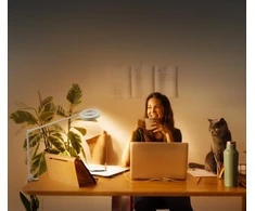 15W LED stalo šviestuvas SUN@HOME PANAN DESK DISC, baltas, 2200-5000K, išmanus+WiFi valdymas