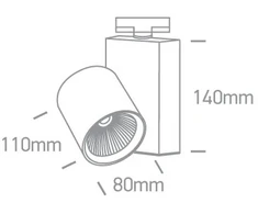 15W LED šviestuvas į bėgelius, juodas, 3000K, 65611NT/B/W