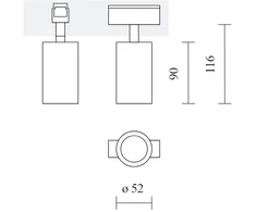15W LED šviestuvas SPOT į magnetines sistemas INSIGHT, baltas, 3000K, DALI