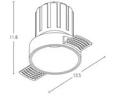 15W LED užglaistomas šviestuvas, baltas, 3000K, S097