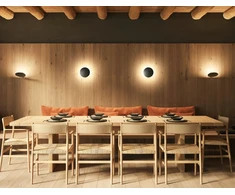 16W LED sieninis/lubinis šviestuvas Dėlionė ROUND SINGLE, matinės juodos sp., 3000K, dimeriuojamas
