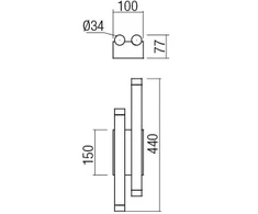 16W LED sieninis šviestuvas MADISON, juodas, 3000K, 01-2035