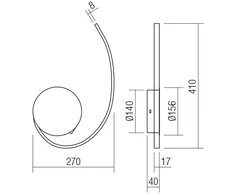 16W LED sieninis šviestuvas NEXUS, baltas, 3000K