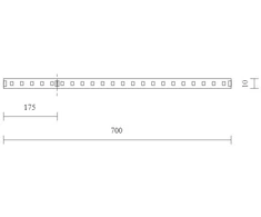 17W LED modulis į magnetinės sistemos INSIGHT bėgelį, 48V, 3000K, 700mm