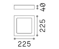 Lubinis šviestuvas 17W LED paviršinis šviestuvas UNIVERSAL SQUARE, baltas, 2700K, 342597