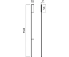 17W LED sieninis šviestuvas TWIG, matinės juodos sp., 2700K, dimeriuojamas, 01-4262