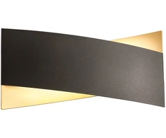 17W LED sieninis šviestuvas XAVIER, juodos/aukso sp., 3000K, 01-2381