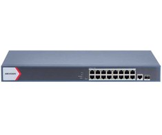Maršrutizatorius Hikvision 18 prievadų, 16 PoE prievadų komutatorius Hik-vision DS-3E1518P-EI(V2)