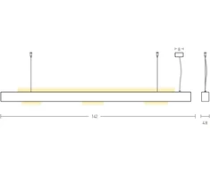 18W + 36W LED pakabinamas šviestuvas, aukso/bronzos sp., 3000K, 22208
