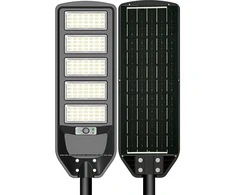 18W LED gatvės šviestuvas su saulės baterija, juodas, 6000K
