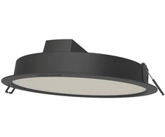 18W LED įleidžiama panelė DOWNLIGHT IP44 GEN2, juoda, 6500K, 100°