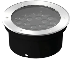18W LED įleidžiamas į žemę lauko šviestuvas INGROUND ROUND, juodas, 4000K, 28°, DALI, IP67