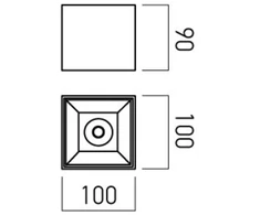 Lubinis šviestuvas 18W LED paviršinis šviestuvas XCORE, juodas, 4000K, IP40