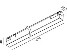 18W LED šviestuvas LINEA 800 į magnetinę sistemą IN_LINE, juodu korpusu, 4000K, 48V, 2G