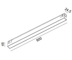 18W LED šviestuvas LINEA 800 į magnetinę sistemą IN_LINE, juodu korpusu, 3000K, 48V, DALI