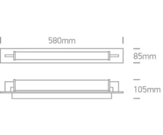 Sieninis šviestuvas 18W LED veidrodžio šviestuvas, baltas, 3000/4000/5000K, IP44, 38118K/W/V