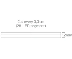 18W/m lanksti COB LED juosta, 24V, IP20, 840LEDs/m, 3000K/RGB, 7846/RGBW