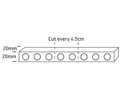 18W/m lanksti LED juosta, 24V, 3000K, IP65, 5m ritė, 7890/W
