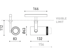 18W šviestuvas į magnetines sistemas PLUS 48V, 12°-51°, juodas, 2700K, DALI, su maitinimo šaltiniu