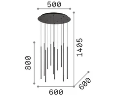 19W LED pakabinamas šviestuvas FILO, žalvario sp., 2700K, 341101