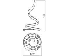 19W LED stalo šviestuvas SCROLL, baltas, 3000/4000/6000K, dimeriuojamas, 01-4278