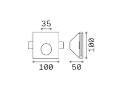 Ideal Lux 1W recessed lamp 1 light WALKY, 3000K, juodas