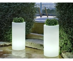 1W LED įkraunamas šviestuvas - gėlių vazonas PALMA 70, baltas, 3000/6500K/RGB, IP65, su USB jungtimi, dimeriuojamas