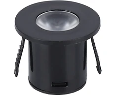 1W LED įmontuojamas spintelės šviestuvas, juodas, 3000K