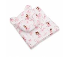 2 dalių kūdikio patalynės komplektas Blossom Fairies su Teddy pagalvėle
