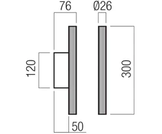 2 x 5W LED sieninis šviestuvas NIKOS, juodas, 2700K, 01-4179