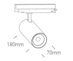 20/25/30W LED akcentinis šviestuvas į 3 fazių bėgelius, baltas, 3000/3500/4000K, 65606CT/W/V
