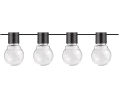 20 LED lempučių girlianda, 7m, 2700K, IP65, su saulės baterija, skaidrus stiklas