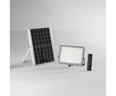 200W LED prožektorius su saulės baterija GLASER, sidabro sp., 4000K, IP65