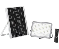 200W LED prožektorius su saulės baterija GLASER, sidabro sp., 3000K, IP65