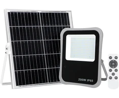 Pakabinamas šviestuvas 200W LED prožektorius su saulės baterija BARES, pilkas, 4000K