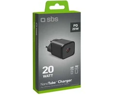 SBS TETRGAN1C20K 20W GaN USB-C laidinis įkroviklis su Power Delivery – juodos spalvos