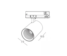 20W LED akcentinis šviestuvas į 3 fazių bėgelius, baltas, 2700/3000/4000K, S232