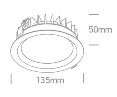 20W LED įleidžiamas šviestuvas, baltas, 3000/4000/5000K, IP54, 10120BX/W/V