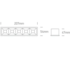 20W LED įleidžiamas šviestuvas, baltas, 3000K, 50506B/W/W
