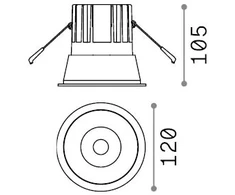 20W LED įleidžiamas šviestuvas GAME, baltos/aukso sp., 2700K, 341392