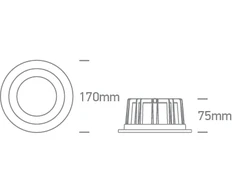 20W LED įleidžiamas šviestuvas, juodas, 3000/4000/5000K, 10120CA/B/V