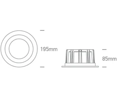 20W LED įleidžiamas šviestuvas, juodas, 3000/4000/5000K, 10120CB/B/V