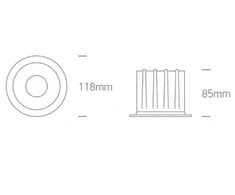 20W LED įleidžiamas šviestuvas, juodas, 3000/3500/4000K, 10120Z/B/V