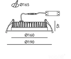 20W LED įleidžiamas šviestuvas NEXEYE, baltas, 3000/4000/6000K, IP44